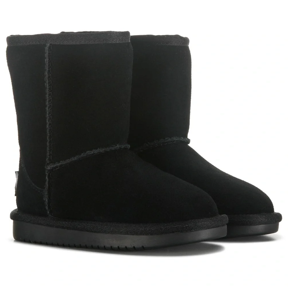 NWOT Koolaburra Toddler Black Short Suede winter Ugg Boots w faux fur lining 5